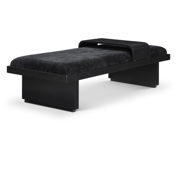 Meridian Arlington Black Chenille Fabric Bench IMAGE 1