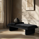 Meridian Arlington Black Chenille Fabric Bench IMAGE 2
