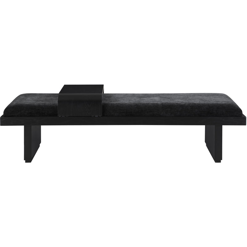 Meridian Arlington Black Chenille Fabric Bench IMAGE 4
