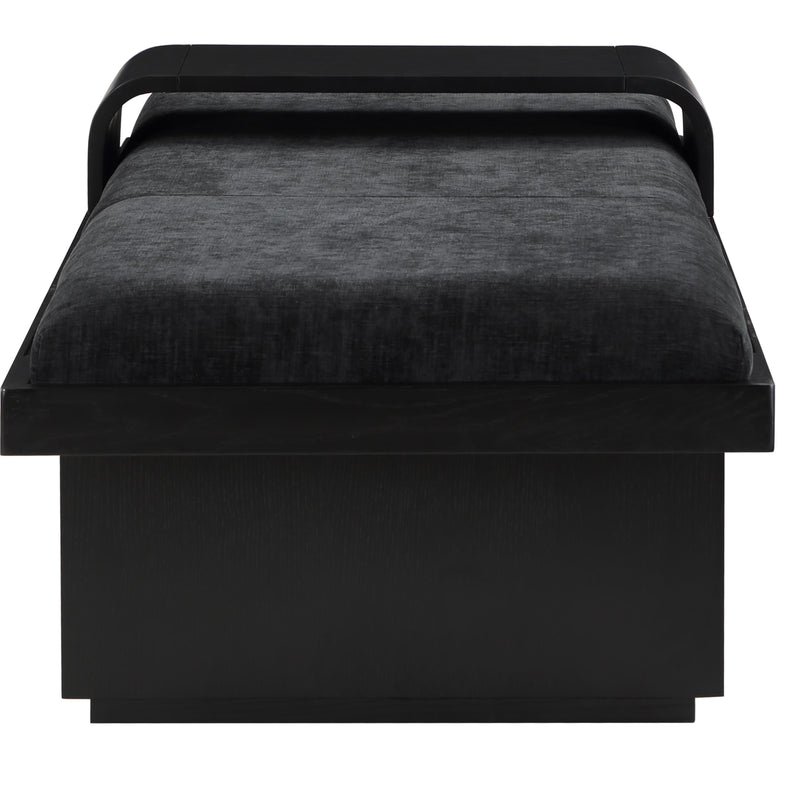 Meridian Arlington Black Chenille Fabric Bench IMAGE 5