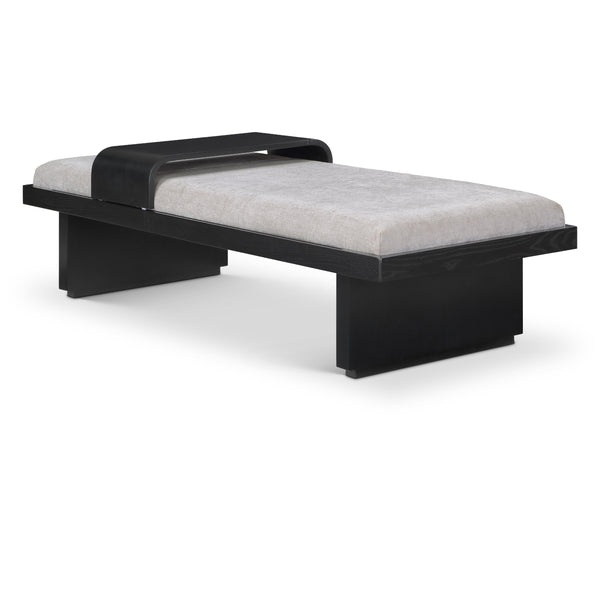 Meridian Arlington Light Grey Chenille Fabric Bench IMAGE 1