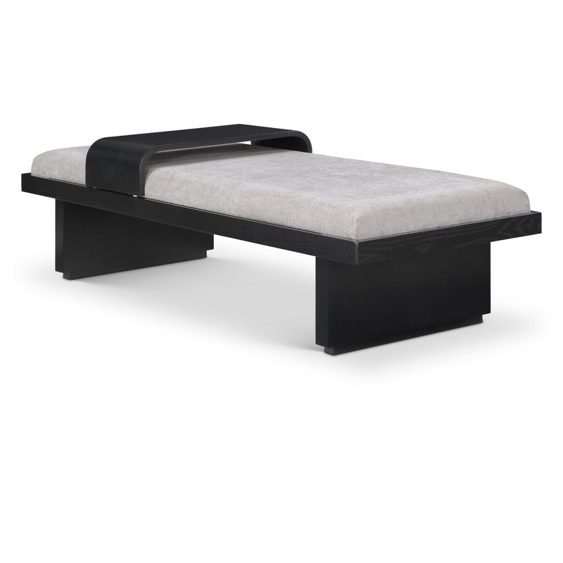 Meridian Arlington Light Grey Chenille Fabric Bench IMAGE 1