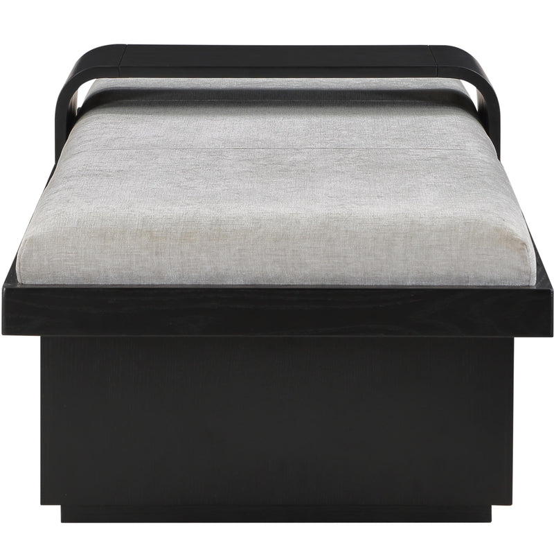Meridian Arlington Light Grey Chenille Fabric Bench IMAGE 5