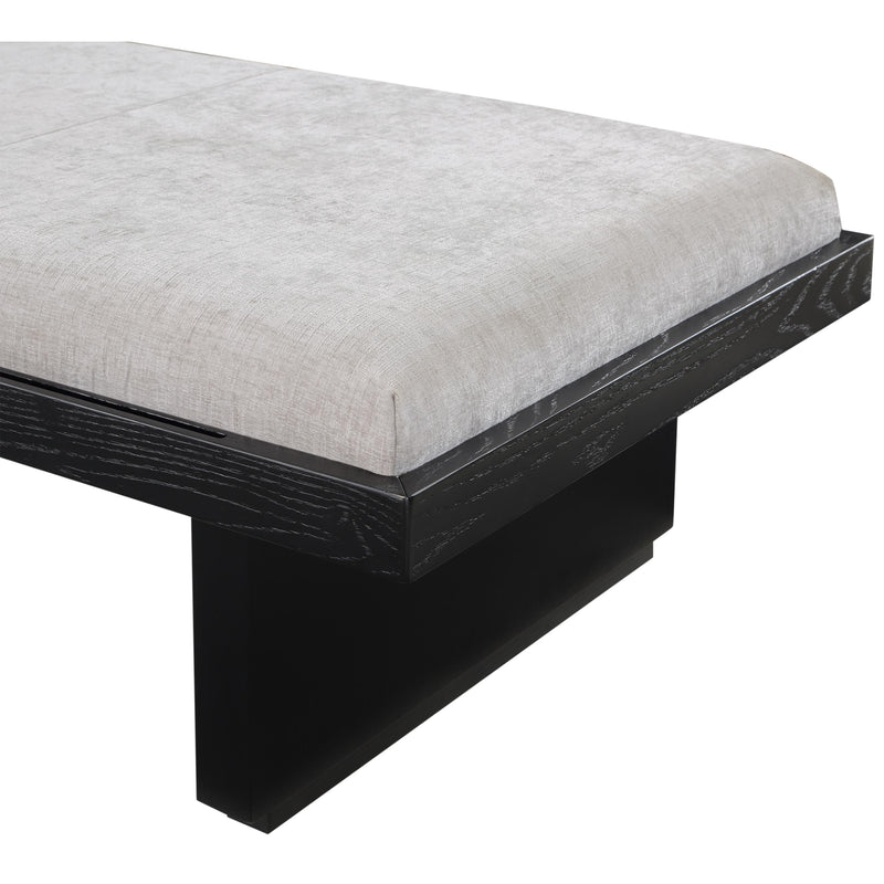 Meridian Arlington Light Grey Chenille Fabric Bench IMAGE 6