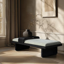 Meridian Arlington Mint Green Chenille Fabric Bench IMAGE 2