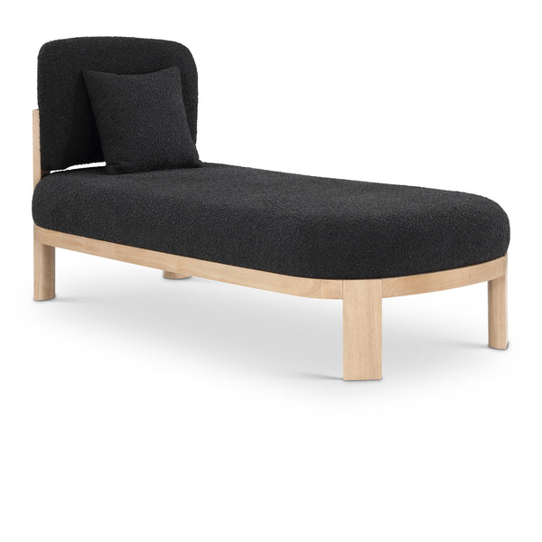 Meridian Maybourne Black Boucle Fabric Chaise/Bench IMAGE 1