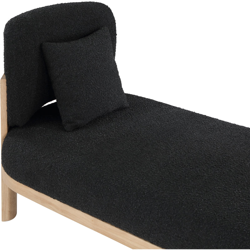 Meridian Maybourne Black Boucle Fabric Chaise/Bench IMAGE 6