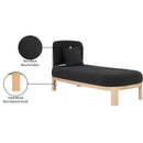 Meridian Maybourne Black Boucle Fabric Chaise/Bench IMAGE 9