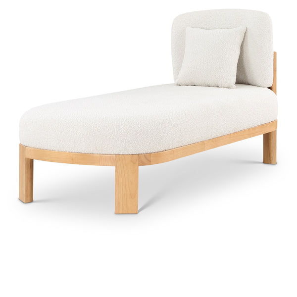 Meridian Maybourne Cream Boucle Fabric Chaise/Bench IMAGE 1