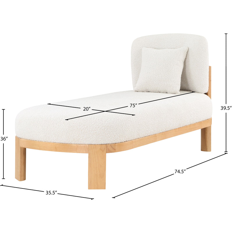 Meridian Maybourne Cream Boucle Fabric Chaise/Bench IMAGE 8