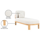 Meridian Maybourne Cream Boucle Fabric Chaise/Bench IMAGE 9