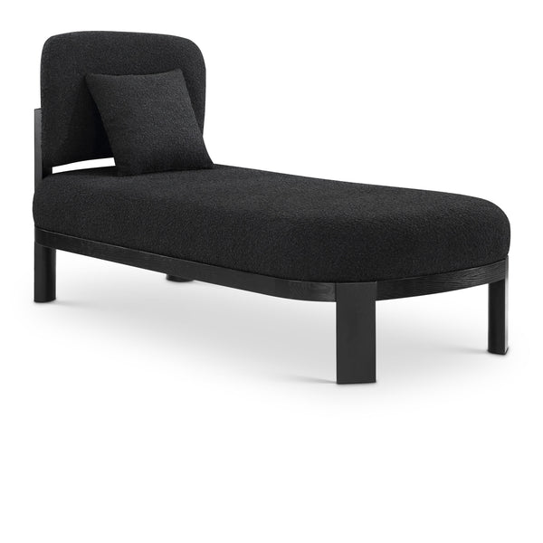 Meridian Maybourne Black Boucle Fabric Chaise/Bench IMAGE 1