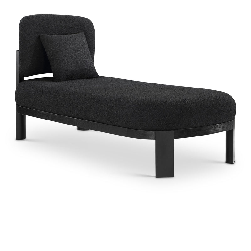 Meridian Maybourne Black Boucle Fabric Chaise/Bench IMAGE 1