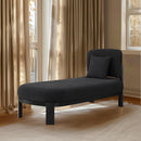 Meridian Maybourne Black Boucle Fabric Chaise/Bench IMAGE 2