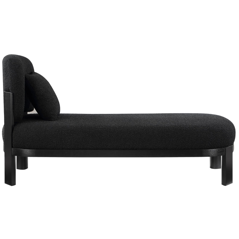 Meridian Maybourne Black Boucle Fabric Chaise/Bench IMAGE 4