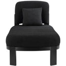 Meridian Maybourne Black Boucle Fabric Chaise/Bench IMAGE 5