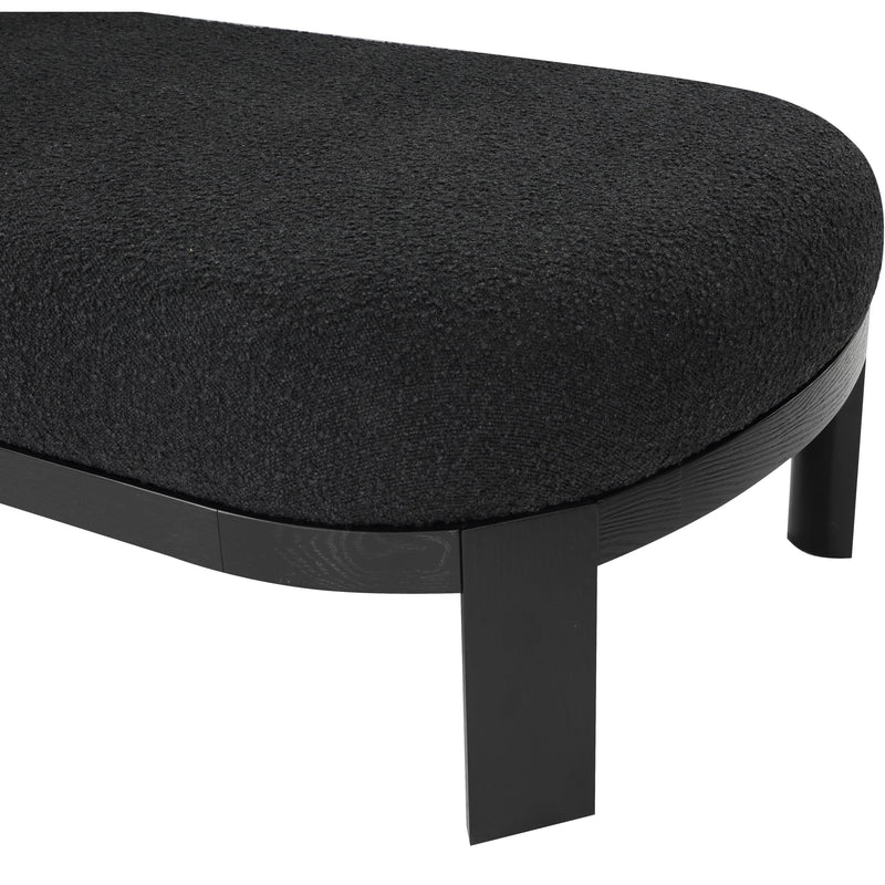 Meridian Maybourne Black Boucle Fabric Chaise/Bench IMAGE 7