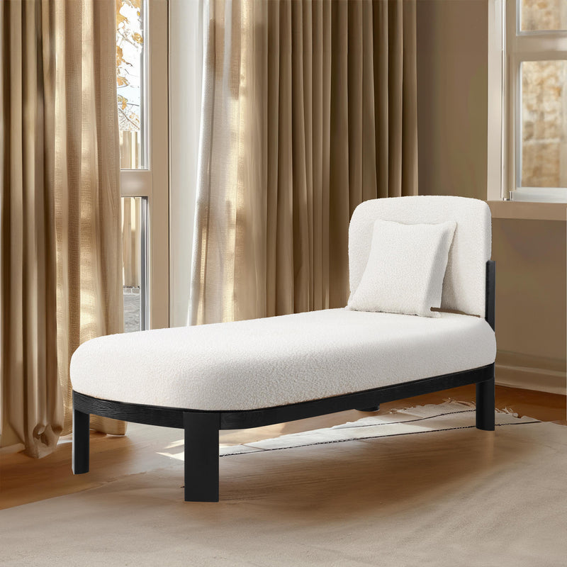 Meridian Maybourne Cream Boucle Fabric Chaise/Bench IMAGE 2
