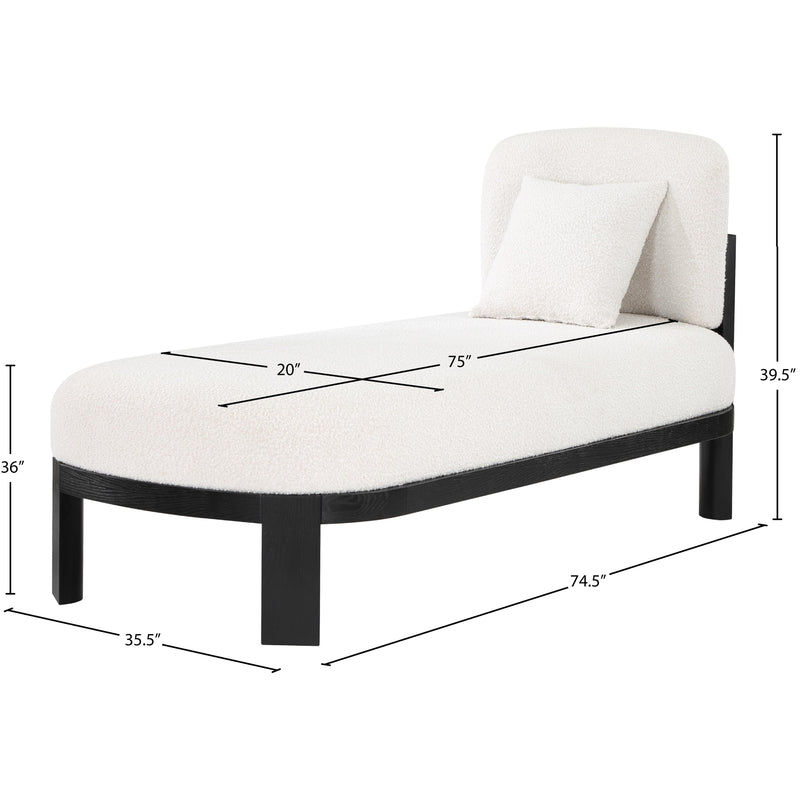 Meridian Maybourne Cream Boucle Fabric Chaise/Bench IMAGE 8