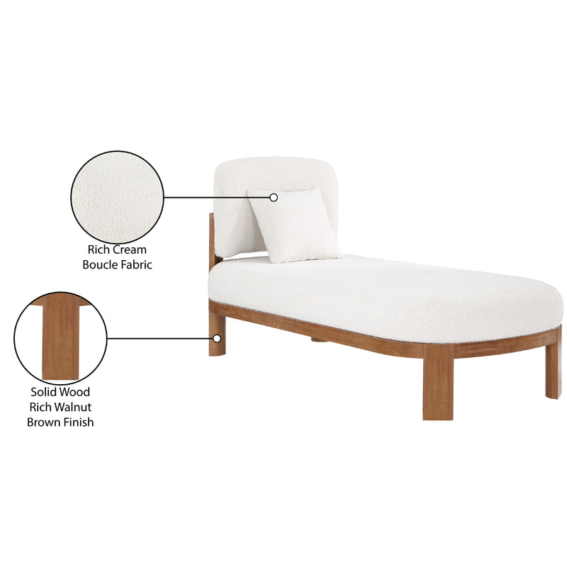 Meridian Maybourne Cream Boucle Fabric Chaise/Bench IMAGE 9