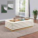 Meridian Rory Cream Vegan Leather Coffee Table IMAGE 2