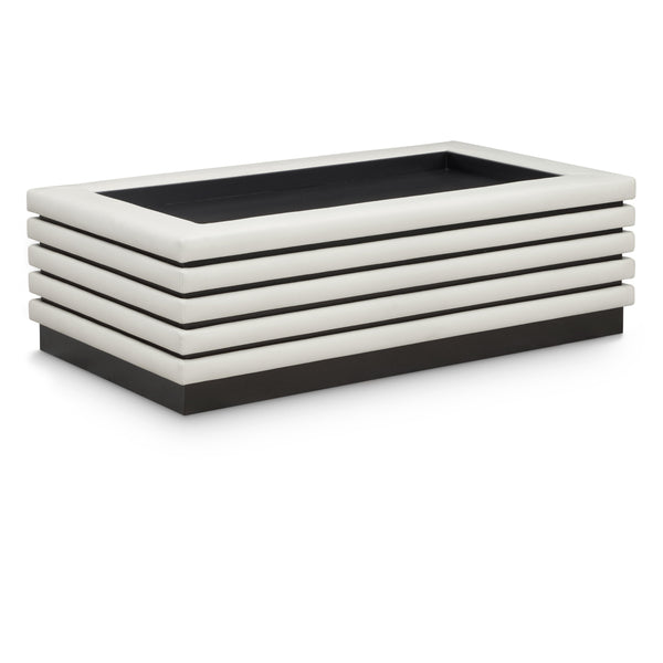 Meridian Rory Cream Vegan Leather Coffee Table IMAGE 1