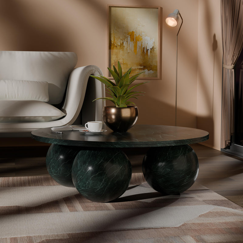 Meridian Spherical Green Forest Coffee Table (4 Boxes) IMAGE 2