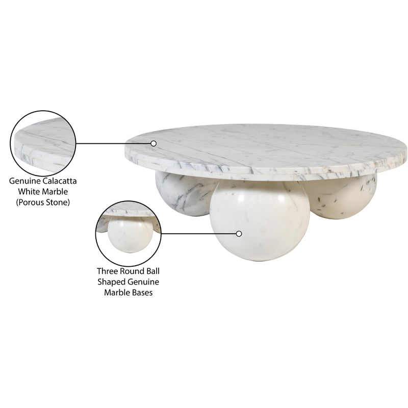 Meridian Spherical White Coffee Table (4 Boxes) IMAGE 8