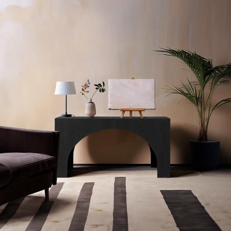 Meridian Arch Black Console Table IMAGE 2