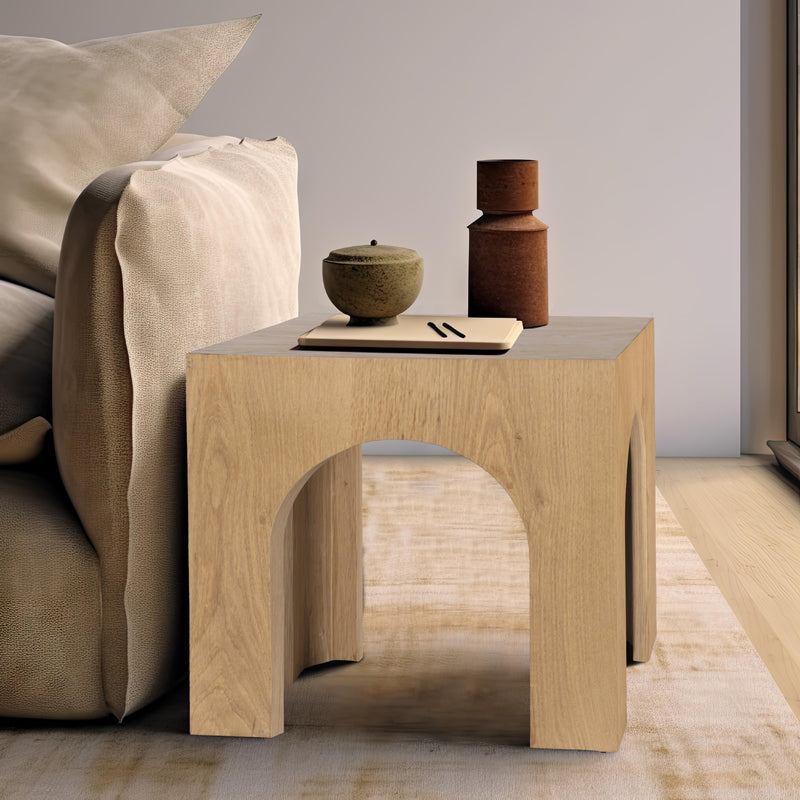Meridian Arch Oak End Table IMAGE 2