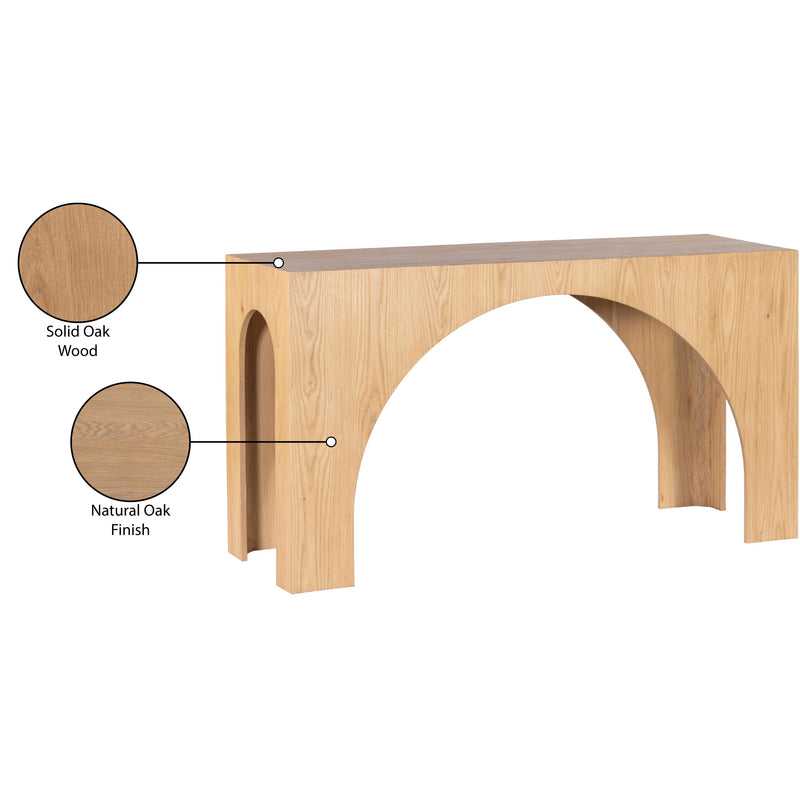 Meridian Arch Oak Console Table IMAGE 7