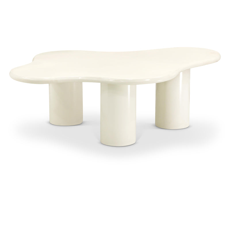 Meridian Romaine Cream Coffee Table IMAGE 1