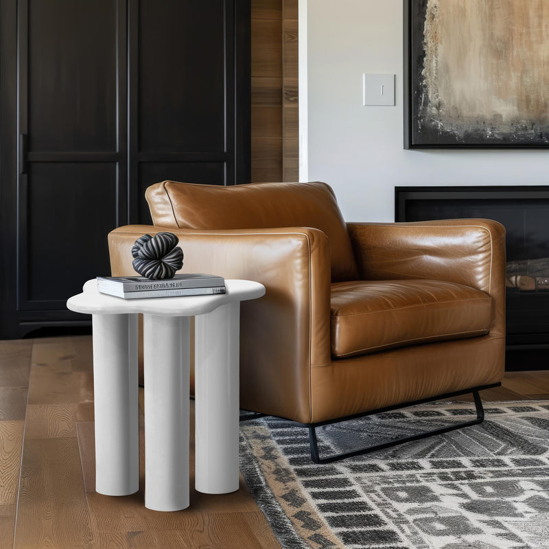 Meridian Romaine White End Table IMAGE 2