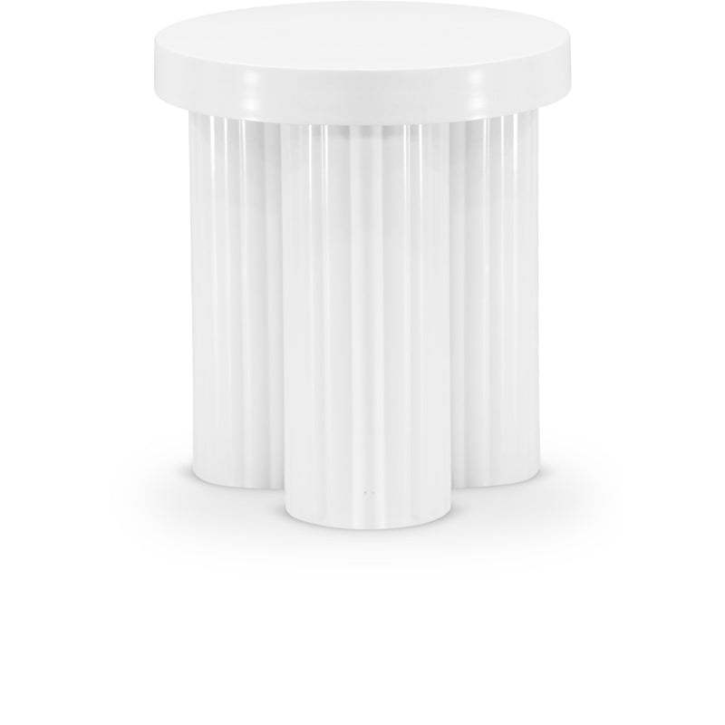 Meridian Rhodes White End Table IMAGE 1
