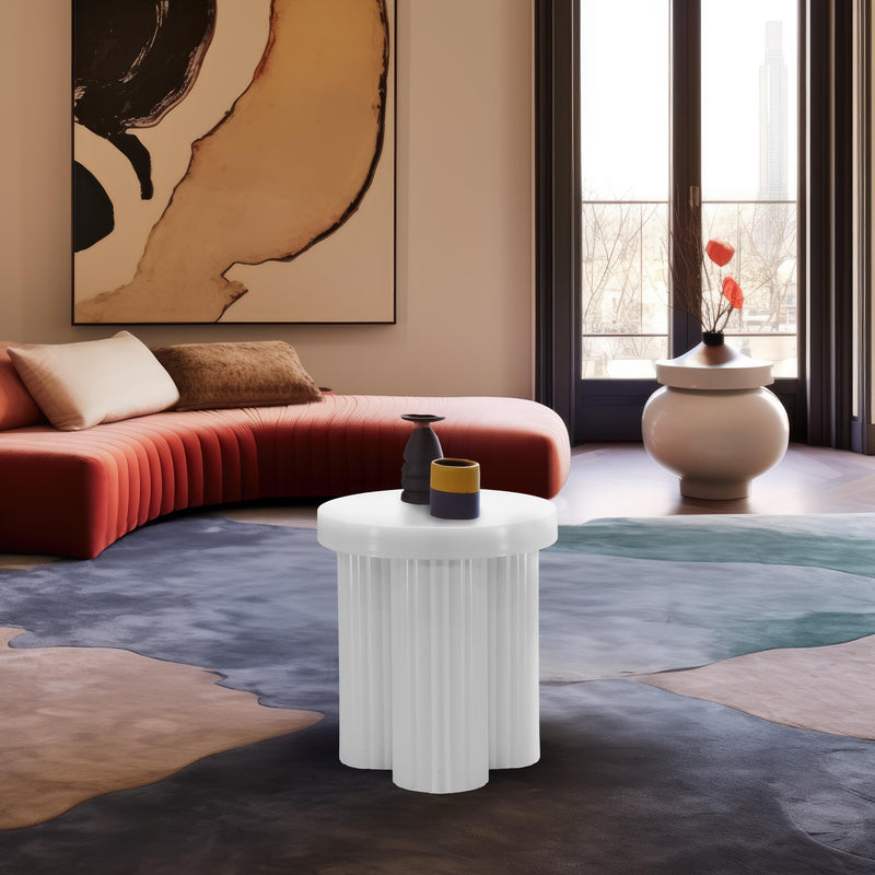 Meridian Rhodes White End Table IMAGE 2