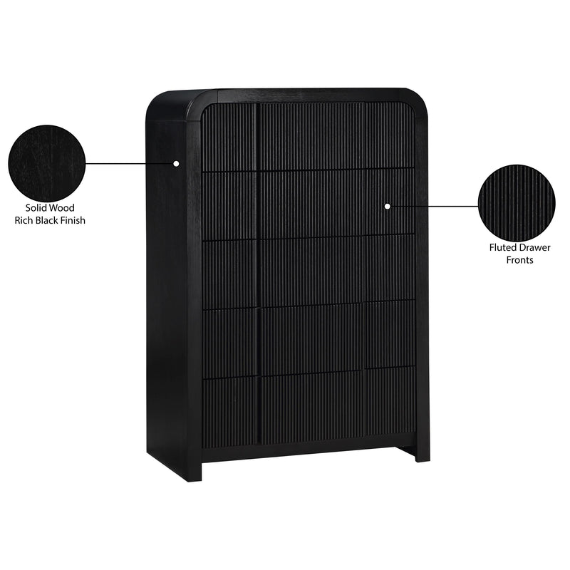 Meridian Fluted Black Chest IMAGE 10