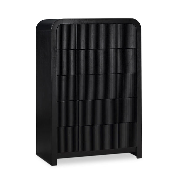 Meridian Fluted Black Chest IMAGE 1