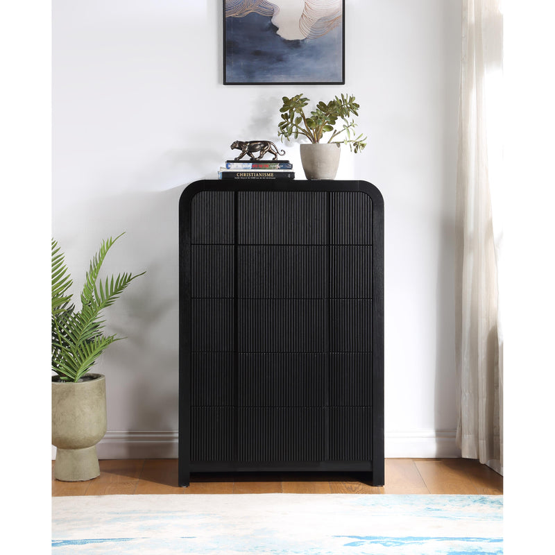 Meridian Fluted Black Chest IMAGE 2