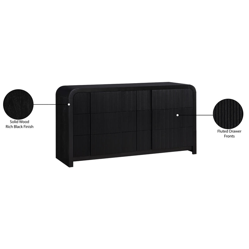 Meridian Fluted Black Dresser IMAGE 12
