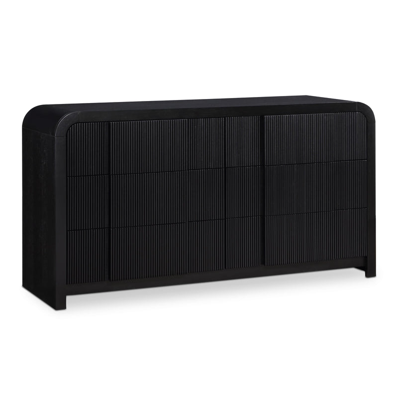 Meridian Fluted Black Dresser IMAGE 1