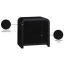 Meridian Fluted Black Night Stand IMAGE 10