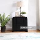 Meridian Fluted Black Night Stand IMAGE 2