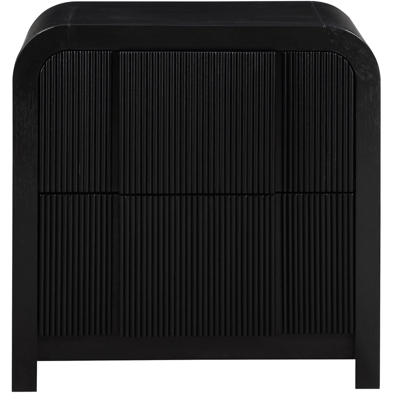 Meridian Fluted Black Night Stand IMAGE 3