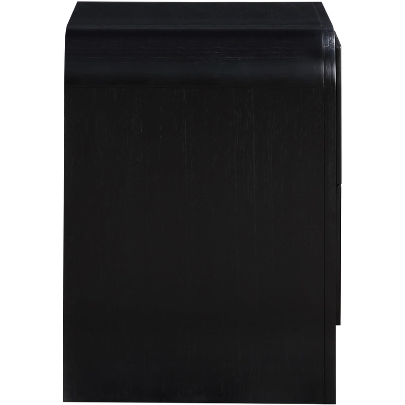 Meridian Fluted Black Night Stand IMAGE 5