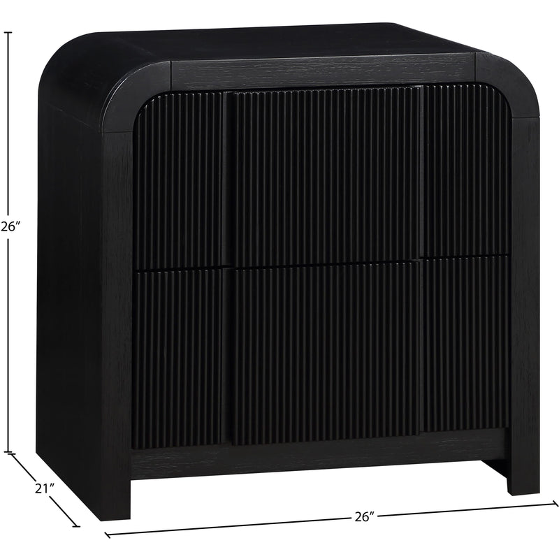 Meridian Fluted Black Night Stand IMAGE 9