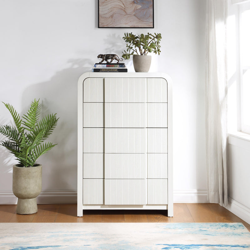 Meridian Fluted Cream Chest IMAGE 2