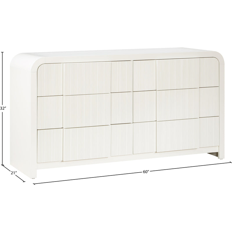 Meridian Fluted Cream Dresser IMAGE 11