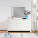 Meridian Fluted Cream Mirror IMAGE 2