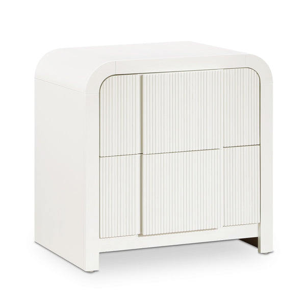 Meridian Fluted Cream Night Stand IMAGE 1