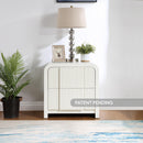 Meridian Fluted Cream Night Stand IMAGE 2